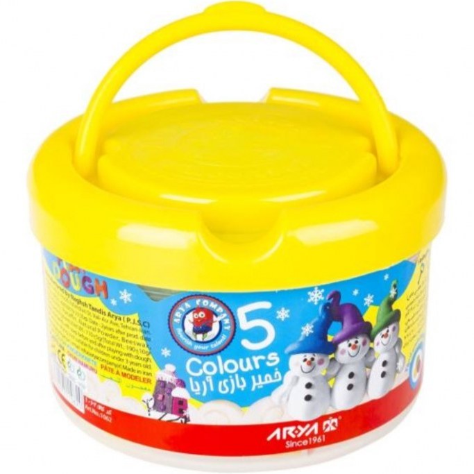 خمیر بازی سطلی 5 رنگ آریا