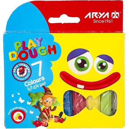 خمیر بازی مقوایی7 رنگ آریا