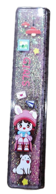 خط کش آکواریومی ۲۰ سانتی دختر لباس صورتی ۲