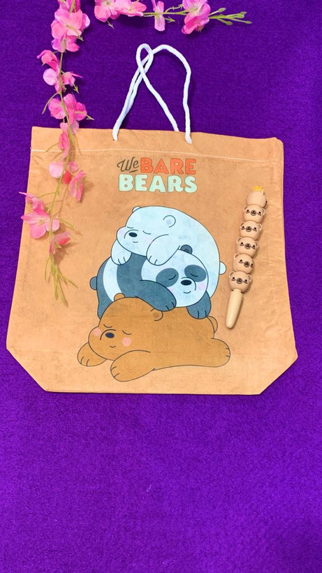 بگ کادویی پارچه ای طرح پنج