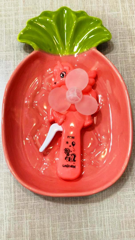 پنکه دستی فانتزی پونیکورن صورتی