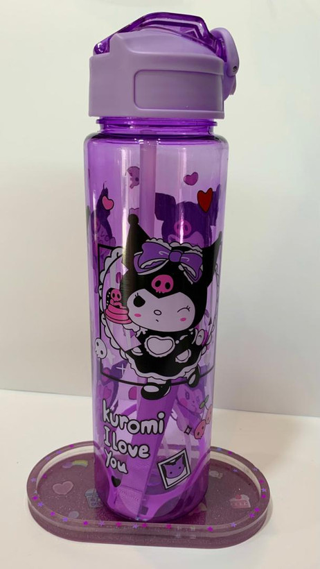 قمقمه استوانه ای بلند نی دار سانریو کرومی بنفش