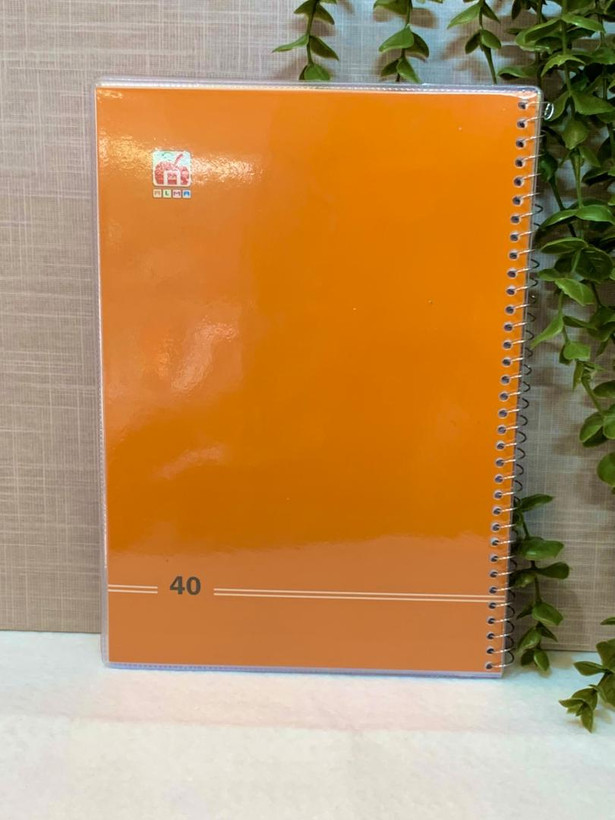 دفتر 40برگ مجلد نهال تک رنگ نارنجی