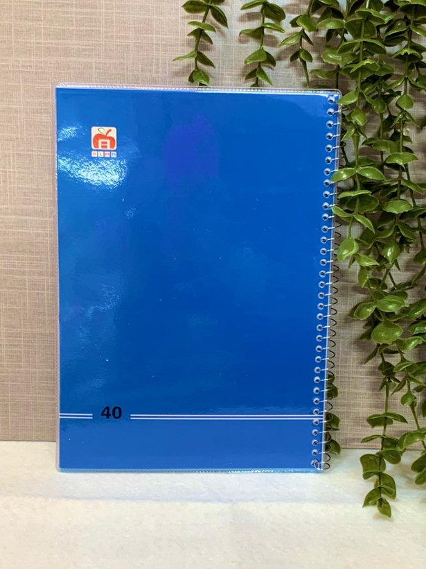 دفتر 40برگ مجلد نهال تک رنگ آبی