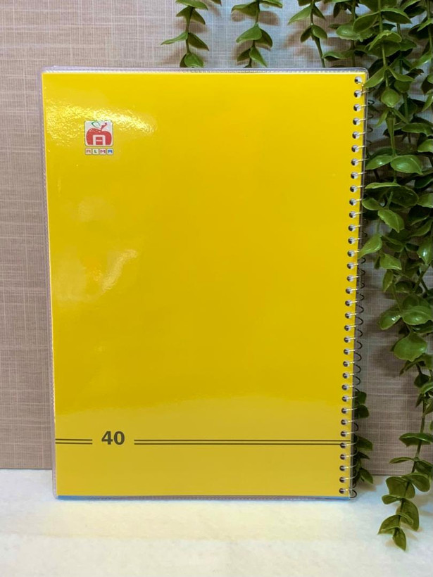 دفتر 40برگ مجلد نهال تک رنگ زرد