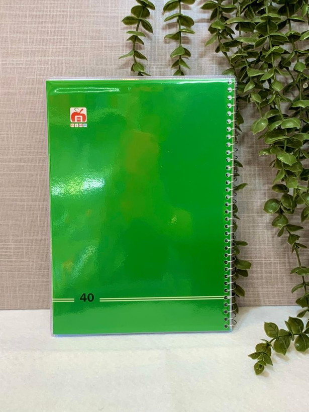 دفتر 40برگ مجلد نهال تک رنگ سبز
