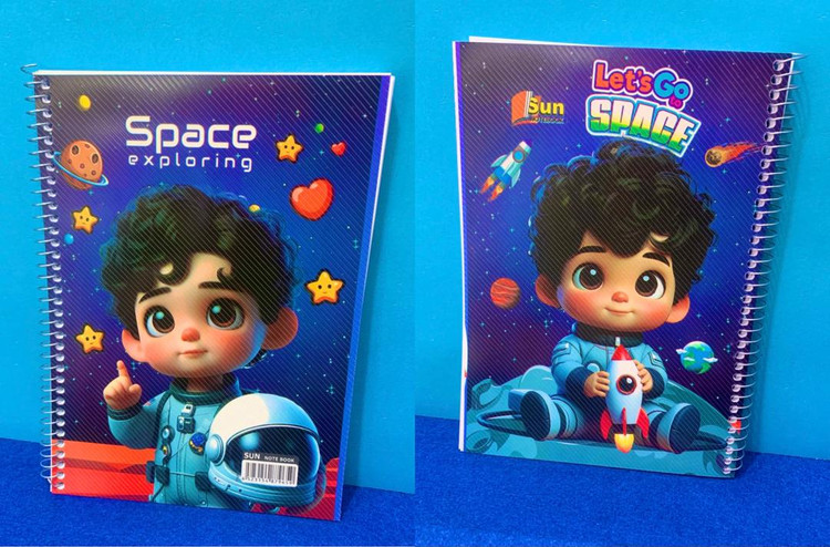 دفتر 100برگ جلد طلقی فانتزی سان پسر فضانورد