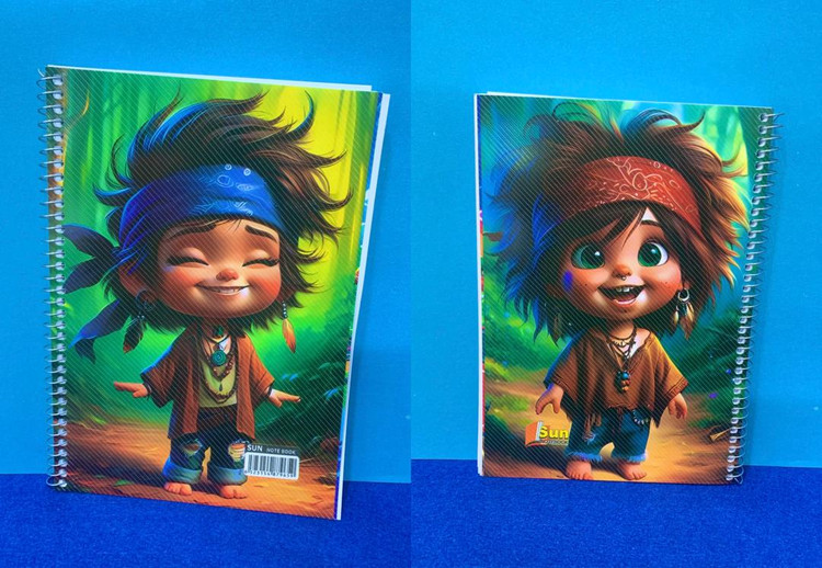 دفتر 100برگ جلد طلقی فانتزی سان پسر سرخپوست