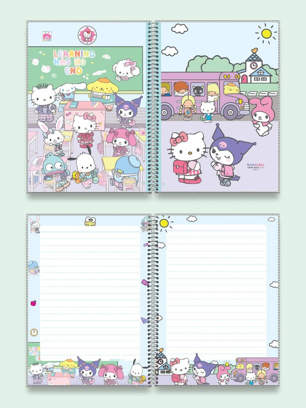 دفتر 60 برگ مجلد دورحاشیه کرومی (سانریو) نهال آلما طرح چهار