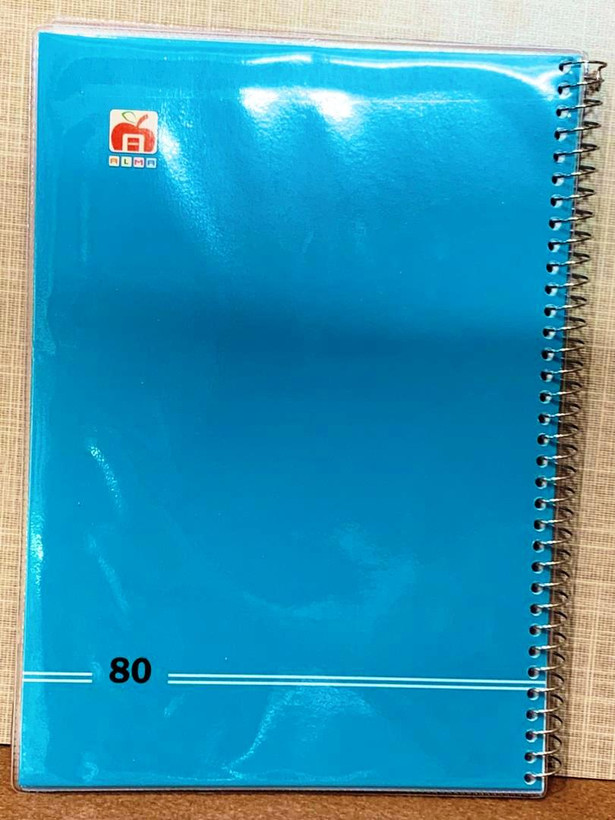 دفتر 80 برگ مجلد تک رنگ نهال آلما آبی روشن