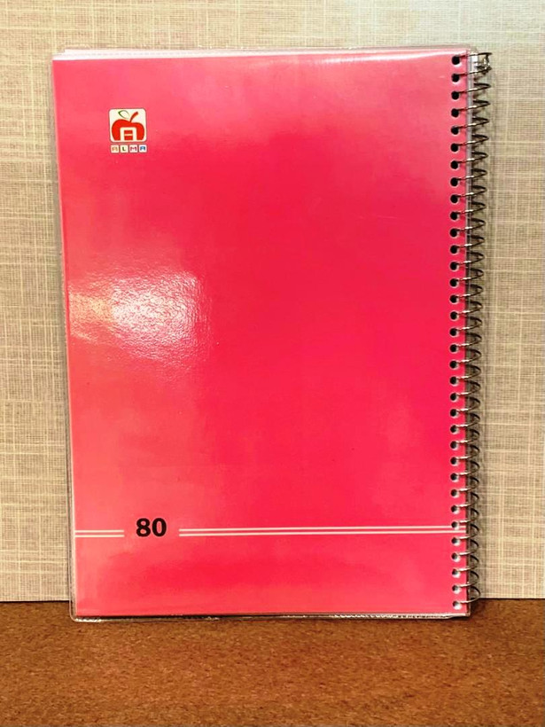 دفتر 80 برگ مجلد تک رنگ نهال آلما صورتی