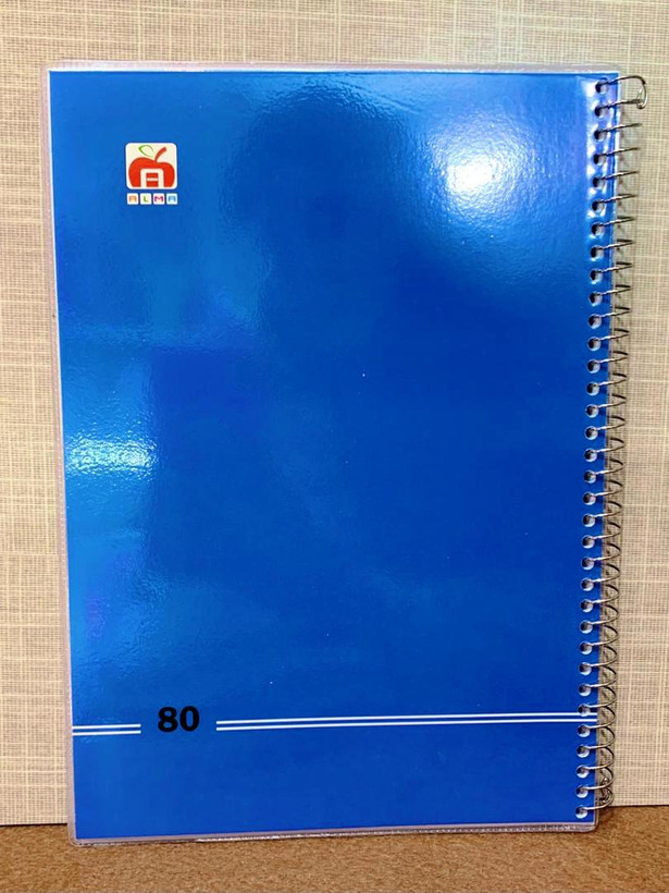 دفتر 80 برگ مجلد تک رنگ نهال آلما آبی