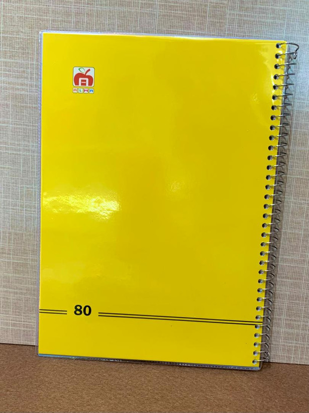دفتر 80 برگ مجلد تک رنگ نهال آلما زرد