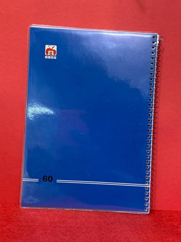 دفتر 60 برگ مجلد تک رنگ نهال آلما آبی