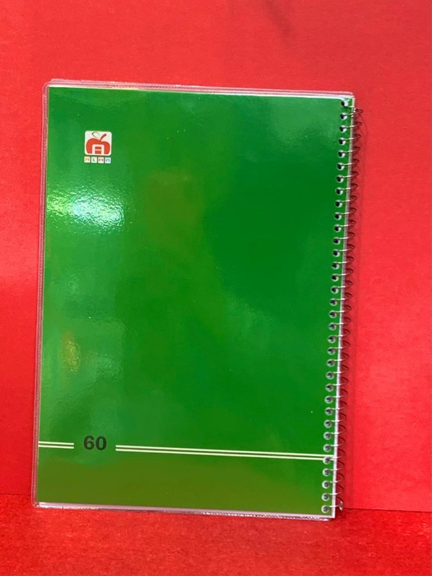 دفتر 60 برگ مجلد تک رنگ نهال آلما سبز