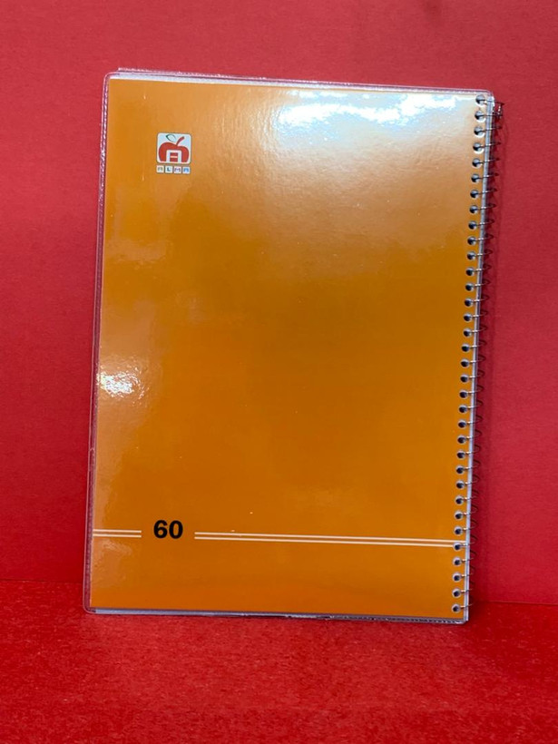 دفتر 60 برگ مجلد تک رنگ نهال آلما نارنجی