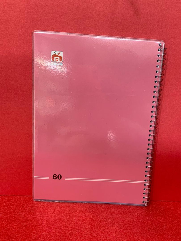 دفتر 60 برگ مجلد تک رنگ نهال آلما صورتی