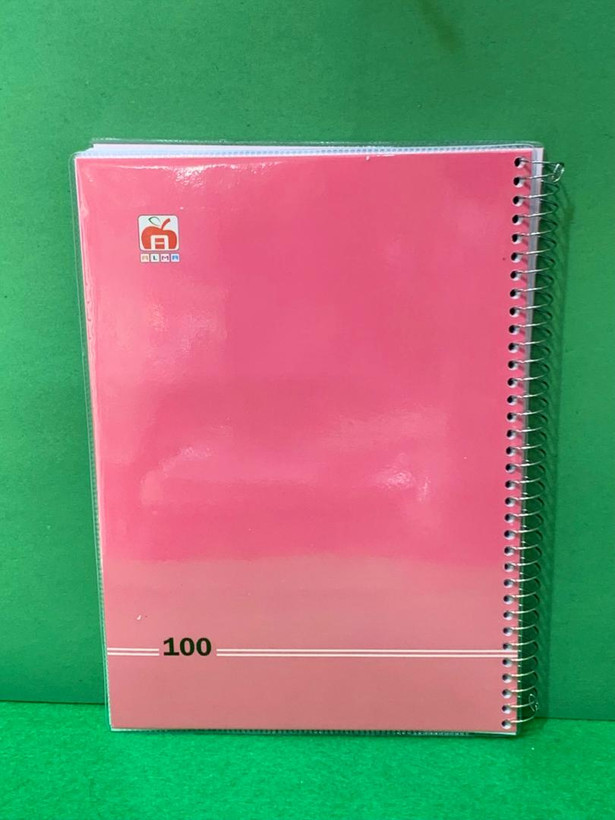 دفتر 100 برگ مجلد تک رنگ نهال آلما صوری