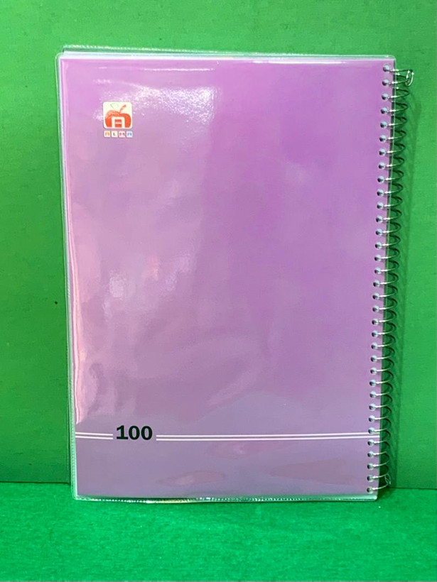 دفتر 100 برگ مجلد تک رنگ نهال آلما بنفش